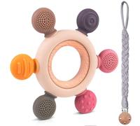 Vicloon Teething Toys, Sensory Chew Toys, BPA Free Silicone Teether Chew Toy, Easy to Hold and Clean Up, Rudder Teething Toy Silicone Chewlery-Model 2