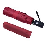 Vicloon Travel Umbrella, Folding Umbrella, 8 Ribs Compact Windproof Umbrella, Auto Open/Close, Sturdy Reinforced Canopy Automatic Portable Umbrella for Men&Women (Wine Red)