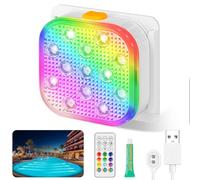 Vicloon Underwater Pool Light, Rechargeable Hot Tub Lights Remote Control, 16 Colors & 6 Dynamic RGB Modes, IP68 Waterproof LED Light for Pool, Vase Base, Spa, Aquarium, Pond, Party Decor