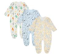 Vicloon Unisex Newborn Baby Growone-Piece, 3Pcs Snap Buttons Baby Sleepsuits, 100% Cotton Rompers Long Sleeve Boys Girls, Soft & Airy, Footless Babies Grows Sleepsuits for 0-3M/3-6M/6-9M/9-12M