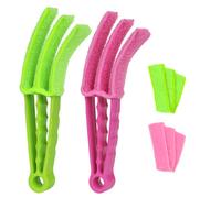 Vicloon Venetian Blind Cleaner, 2pcs Window Blind Cleaner, Brush Cleaner Tool Window Blind Duster With 2 Microfibre Sleeves for Venetian Blinds, Air Conditioner and Car AC Vent (Rose Red+Green)