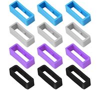 Vicloon Watch Band Holder, 12 Pack Silicone Watch Band Retainers, 22mm Smartwatch Band Loops (Black+Grey+Purple+Blue)