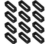 Vicloon Watch Band Loop, 12 Pack Silicone Watch Band Holder, 16mm Watch Strap Keeper Smartwatch Band Retainer, Watch Strap Loops Retaining Hoop Ring (Black)