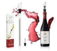 Vicloon Wine Cooler, 2-in-1 Set Portable Wine Bottle Chiller with Aerator Pourer, Stainless Steel, Wines Bottle Cooler Stick with Aerator Pourer, Stopper, Wines Chiller Stick for White & Red