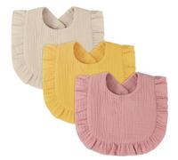VicloonBaby Teething Bibs Set, Absorbent Solid Muslin Bibs for Drooling Toddlers, Boys and Girls
