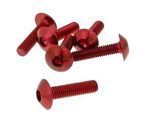 Vicma fairing screws hex socket head - anodized aluminum red - set of 6 pcs - M5x20