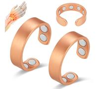 Vicmag 2PCS Copper Magnetic Rings for Women & Men with Strong Magnets 99.99% Solid Pure Copper Adjustable(Matte Copper)