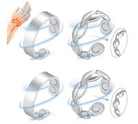 Vicmag 4PCS Copper Magnetic Rings for Women & Men with Strong Ultra Strength Magnets 99.99% Solid Pure Copper Adjustable with Gift Box