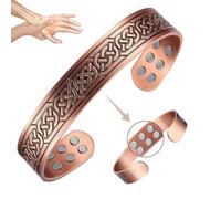 Vicmag Copper Bracelet for Men 99.9% Pure Copper Magnetic Bracelet for Men with 18pcs Powerful Magnets(Each 3500 Gauss), Brazaletes Jewelry with Present Box and Adjustment Tool