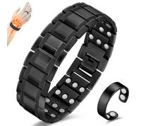 Vicmag Copper Magnetic Bracelet for Men 3X Magnetic Bracelets Men(Each 3800 Gauss), 99.99% Pure Copper Bracelets with Adjustment Tool & Present Box(Black 3X)