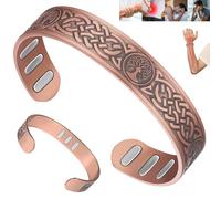 Vicmag Copper Magnetic Bracelet for Men 9X Powerful Magnets(Each 5000 Gauss), 99.99% Pure Copper(Axe Life Tree)