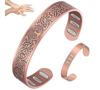Vicmag Copper Magnetic Bracelet for Men 9X Powerful Magnets(Each 5000 Gauss), 99.99% Pure Copper(Celtic Sun Moon Life Tree)
