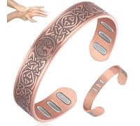 Vicmag Copper Magnetic Bracelet for Men 9X Powerful Magnets(Each 5000 Gauss), 99.99% Pure Copper(Celtic Life Tree)