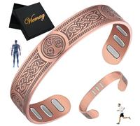 Vicmag Copper Magnetic Bracelet for Men 9X Powerful Magnets(Each 5000 Gauss), 99.99% Pure Copper Cuff Bangle with Present Box(Viking & Sun Moon Life Tree)