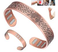 Vicmag Copper Magnetic Bracelet for Men 9X Powerful Magnets(Each 5000 Gauss), 99.99% Pure Copper Cuff Bangle with Present Box(Axe & Sun Moon Life Tree)