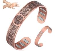 Vicmag Copper Magnetic Bracelet for Men 9X Powerful Magnets(Each 5000 Gauss), 99.99% Pure Copper(Viking Life Tree)