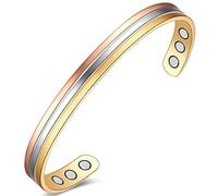 Vicmag Copper Magnetic Bracelet for Women Ultra Strength Magnets Adjustable with Removal Tool and Gift Box (Tricolor)