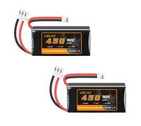 VICMILE 7.4 V Lipo Battery 450 mAh 2S 30C Rechargeable Lipo Battery with PH2.0 Plug SCX24 Small Lipo Battery Fit for Most 1/10, 1/16, 1/18, 1/24 Scale RC Cars Trucks