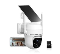 Vicohome 2K Solar Wireless WiFi Security Cameras Outdoor, 355° PTZ, Solar & Battery Powered, PIR Motion Detection, 3MP Full-Color Night Vision, IP65 Waterproof, Cloud&SD Card Storage (With SD Card)