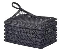 VIcolour Premium Mesh Dish Cloths for Kitchen, Quick Drying Kitchen Dish Washing Net and Scrubber, Order-Free Dish Rags for Washing Dishes Black 12X12 6 Pack
