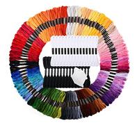 VICOVI Friendship Bracelet String Kits, 100 Colors Embroidery Floss and 15 Skeins White & 15 Skeins Black Color, 10 Pcs Plastic Floss Bobbins for Cross Stitch Threads Bracelet Yarn Craft Floss