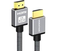 VICRATION HDMI 2.1 Cable 2M,Ultra High Speed 48Gps Braided HDMI Cable VRR/ALLM/QFT 8K@60Hz,4K@120Hz,Dynamic HDR HDMI to HDMI Cable with Dolby Atmos,PS5/4,Xbox Series X Laptop to Monitor,TV