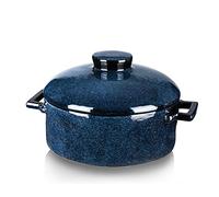 Vicrays Casserole Dish with Lid - Ceramic Lasagna Pan Deep 2 Quart Round Baking Dishes Covered Bakeware for Oven Safe Serving Dish with Handles for Party Dinner Banquet Daily Use (Blue)