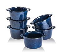 VICRAYS Crème Brulee Ceramic Ramekins - Mini Vanilla Bowls 6oz Oven Safe Bowls Souffle Bowls for Baking Single Ramekins Dipping Sauce Pioneer Woman Bakeware