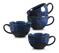 vicrays Jumbo Soup Mug Coffee Large - Ceramic Wide Oversized Extra Big Handle Bowls Latte Friends Mug Set Gaint Cereal Oatmeal Cappuccino Cup Set 27 oz