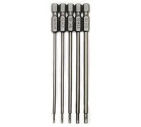 Vicrazee 1.27 1.5 2.0 2.5 3.0mm Hex Head Allen Wrench Drill Bit Set S2 Steel 1/4" Hex Shank 4.3" Long for Electric Screwgun/Power Drill RC Hobby Tools Kit (5-Pack)