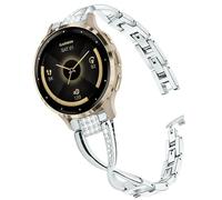 ViCRiOR 18mm Watch Bands Compatible with Garmin Venu 3S/Venu 4 41mm/ Venu 2S / Vivoactive 4S / Vivomove 3S, Bling Diamond Stainless Steel Strap Jewelry Wristband for Forerunner 265S/255S Women