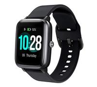 ViCRiOR Bands Compatible with 19mm ID205L Veryfitpro Smart Watch, Quick Release Soft Silicone Fadeless Pattern Printed Floral Replacement Band for ID205L, ID205G ID205 ID205U ID205S, Black