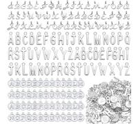 VICROIC 156 PCS 6 Sets Silver Gold Letter Charms, Capital A-Z Alphabet Bracelet and Necklace Pendant, Metal Letter Charms for Jewelry Making and DIY Crafting, Miniature, Metal, No Gemstone
