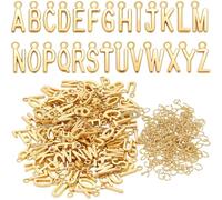 VICROIC 156 PCS Gold A-Z Alphabet Letter Charms, Metal Letter Pendant Charms for DIY Bracelet and Necklace Jewelry Making