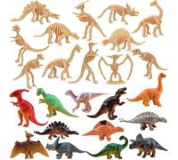 VICROIC 24 PCS Dinosaur Fossil Skeletons, Assorted Dinosaur Skeleton Figures Science Dino Sand Dig Party Favor Decorations