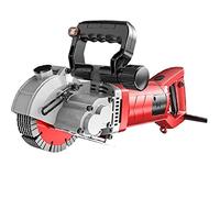 VICSEC Electric Wall Grooving Cutting Machine Chaser 110V for Slotting Brick Granite Marble Concrete Grooves with 5Pcs 5Inch 133mm Diameter Saw Blades Dustproof and Line Infrared Sighting