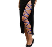 VicSec Leg Wraps Rave Garter Women Sexy Leg Chain Belt Adjustable Tie Ribbon Straps Elastic Cross Thigh Highs Bondagewear Stockings for Cosplay Party Dance Halloween Festival (Royal Blue)