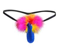 VicSec Men's Thongs Reindeer Elk Underwear G-string Mankini Thong Novelty Christmas Costume Underwear Gift for Him (Blue, One Size)