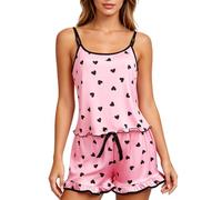 VicSec Women 2 Piece Pajamas Set Y2K Summer Ice Silk Satin Sleepwear Outfit