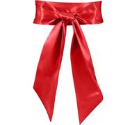 VicSec Women Satin Sash Belt Bow Ribbon Dress Belts Silk Double Side Waist Belt DIY Long Wraps Wide Band for Wedding Bridal Party Prom Formal Graduation Birthday Bridesmaid Costume Accessories (Red)
