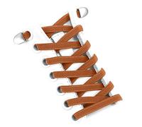 VICT POPU No Tie Shoe Laces Flat Elastic Laces with Metal Press Buckle for Kids Adults Trainers Boots Tieless Lock Shoelaces Brown