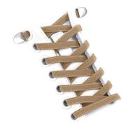 VICT POPU No Tie Shoe Laces Flat Elastic Laces with Metal Press Buckle for Kids Adults Trainers Boots Tieless Lock Shoelaces Khaki