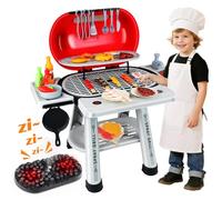 VICTERR Kids Play Kitchen Toys, BBQ Grill Playset for Kids, Toy Kitchen Accessories, 2-Layer Outdoor/Indoor Barbecue Playset, Christmas Birthday Gift for Girls Boys 3+