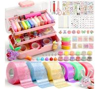 VICTERR Nano Tape Bubbles Kit, 6PCS Nano Tape Crafts Kit for Kids Making Bubbles with Sequins Glitter Powder and Stickers, Arts and Crafts for Kids, Creative Gifts Toys for Boys Girls Birthday