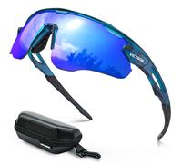 Victgoal Cycling Glasses with Polarised Lenses UV400 Protection Anti-Glare Running Sunglasses Men Women TR90 Frame Ultralight Outdoor Sports Cycling Sunglasses for Cycling Running (Navy)