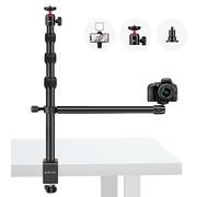 Victiv 14.5"-41.3" Adjustable Overhead Phone Mount, Aluminum Camera Mount with Overhead Boom Arm for iPhone, C-stand Desk Mounts with 2 Pieces 1/4" Ball Heads for Phone Camera Webcam Ring Light