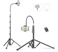 Victiv 88" Tall Tripod for iPhone, Phone Tripods with Gooseneck & Remote and Mobile Phone Stand, Flexible Overhead Tripod iPhone Stand for Filming, Aluminum Tripods for Smartphone/Camera/Ring Light