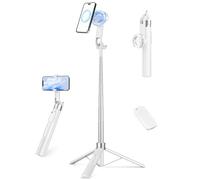 Victiv Magnetic Selfie Stick Tripod for iPhone, 70" Phone Tripod Stand for Filming with Rechargeable Remote, Mag-safe Selfie Stick for Video Recording, Vlogging & Content Creation-White