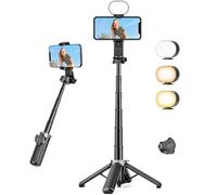 Victiv Mini Selfie Stick with Fill Light, iPhone Tripod Stand for Filming with Detachable Remote, Mobile Phone Tripod for Selfies Vlogging & Video Recording, Portable Content Creator Equipment