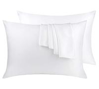 Victivic 100% Silk Pillow Cases 2 Pack, Mulberry Silk Pillowcase for Hair and Skin with Hidden Zipper, Soft Breathable Smooth Cooling Silk Pillowcase for Sleeping Women (White, Standard)
